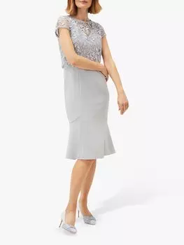 Платье с аквалангом и кружевным лифом Phase Eight Alisha, минеральный