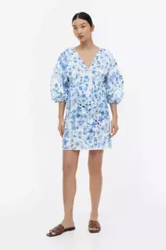 Платье с английской вышивкой H&M, белый