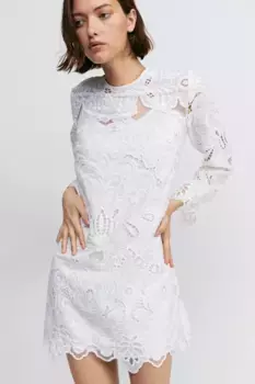 Платье с английской вышивкой H&M, белый