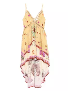 Платье с асимметричным подолом Camilla, желтый