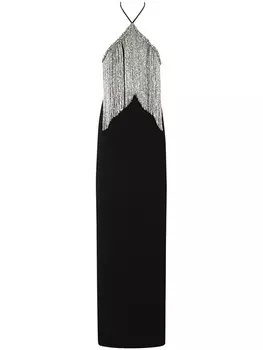 Платье с бахромой Amen, черный