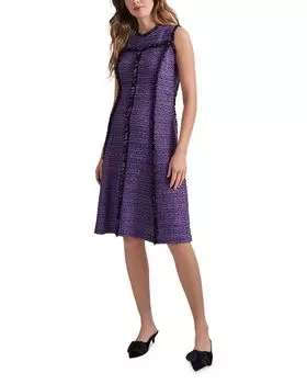 Платье с бахромой на ресницах Misook, фиолетовый