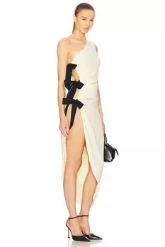 Платье с бантами Seline Helsa, yellow & black