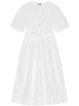 Платье с бантом GANNI, белый