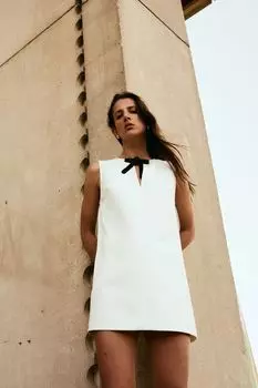Платье с бантом H&M, белый