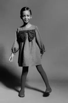 Платье с бантом и животным принтом ZARA, серый