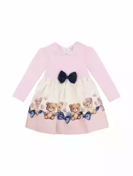 Платье с бантом Monnalisa, мультиколор