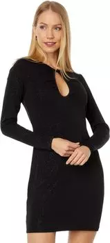 Платье с блестками и каплевидным вырезом BCBGMAXAZRIA, цвет Black/Silver