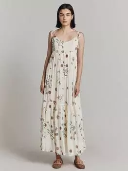 Платье с ботаническим цветочным узором кларисы Ghost, кремовый/разноцветный
