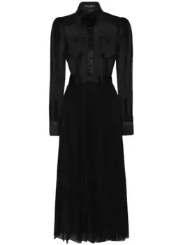 Платье с цветочной аппликацией DOLCE & GABBANA, черный