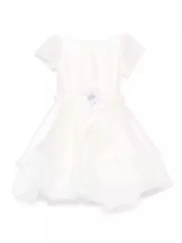 Платье с цветочной аппликацией Monnalisa, розовый