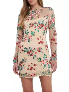 Платье с цветочной вышивкой Endless Rose, мультиколор