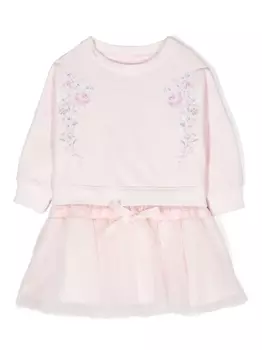 Платье с цветочной вышивкой Lapin House, розовый