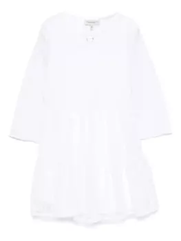 Платье с цветочной вышивкой TWINSET Kids, белый