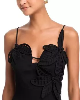 Платье с цветочным акцентом FARM Rio, черный