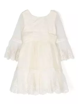 Платье с цветочным кружевом Abel & Lula, белый