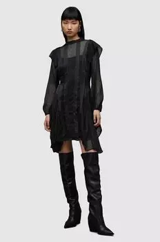 Платье с цветочным принтом AllSaints, черный