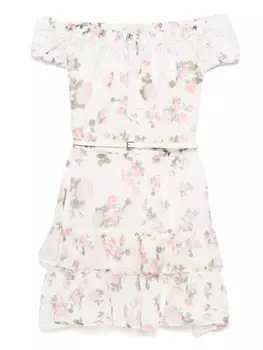 Платье с цветочным принтом ERMANNO FIRENZE, белый