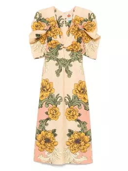 Платье с цветочным принтом FARM Rio, нейтральный