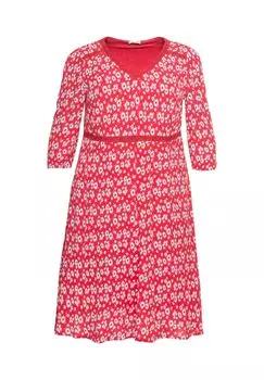 Платье с цветочным принтом и кружевной отделкой Joebrowns, цвет Rot Bedruckt