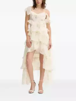 Платье с цветочным принтом и оборками AllSaints, нейтральный