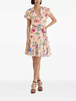 Платье с цветочным принтом Lauren Ralph Lauren, розовый