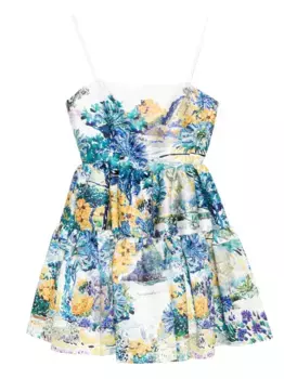 Платье с цветочным принтом Mary Katrantzou, белый