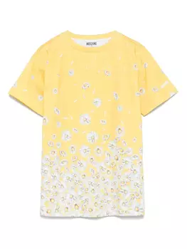 Платье с цветочным принтом Moschino Kids, желтый