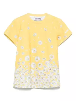Платье с цветочным принтом Moschino Kids, желтый