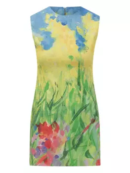 Платье с цветочным принтом MSGM, синий