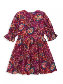 Платье с цветочным принтом пиона для маленьких девочек и девочек Ro'S Garden, мультиколор