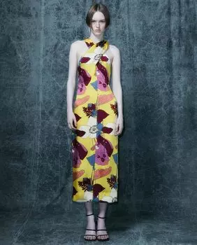 Платье с цветочным принтом Sfera, желтый