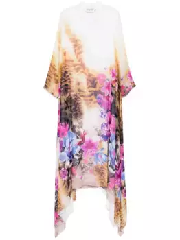 Платье с цветочным принтом Tessitura Body Couture, нейтральный