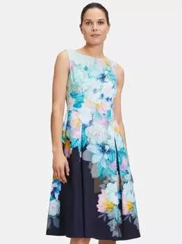 Платье с цветочным принтом Vera Mont, синий