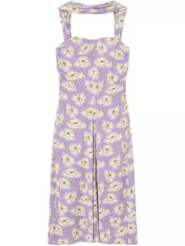 Платье с цветочным принтом Versace, фиолетовый