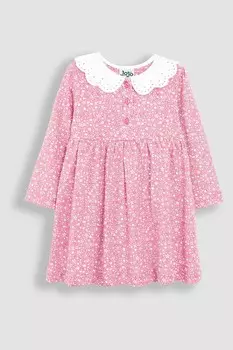 Платье с цветочным воротником шторой Jojo Maman Bb, розовый