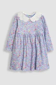 Платье с цветочным воротником шторой Jojo Maman Bb, фиолетовый