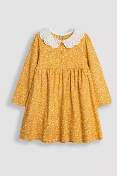 Платье с цветочным воротником шторой Jojo Maman Bb, желтый