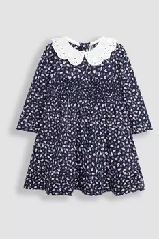Платье с цветочным воротником шторой Jojo Maman Bb, синий