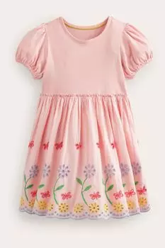 Платье с декоративной английской вышивкой Boden, розовый