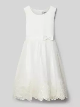 Платье с декоративным бантом Happy Girls, кремовый