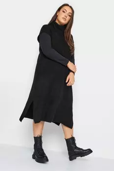 Платье с декоративными бретелями Yours, черный