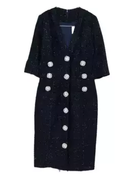 Платье с декоративными пуговицами Costarellos, синий