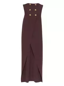 Платье с декоративными пуговицами Elisabetta Franchi, коричневый