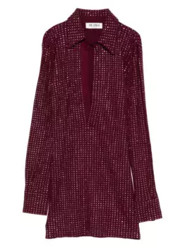 Платье с декорированным воротником The Attico, красный