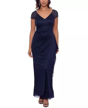 Платье с декорированными рукавами XSCAPE, синий