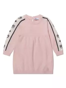 Платье с декором Eyelike Chiara Ferragni Kids, розовый