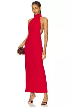 Платье с деталями на поясе Ceren Ocak, red