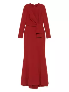 Платье с длинным рукавом Elie Saab, красный