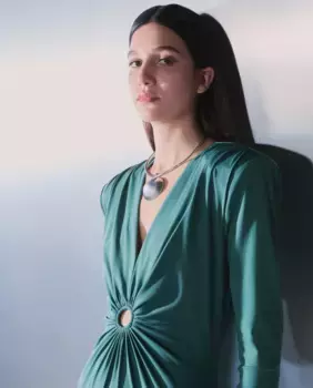 Платье с длинным рукавом и кольцом Tintoretto, зеленый